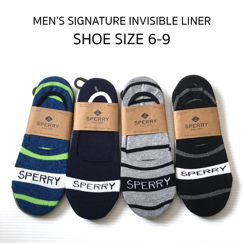 3 PAIRS S/M Sperry Men's Signature Invisible Liner